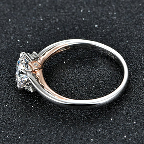 Anel Feminino de Prata com Ouro Rose 18K - Ver de Prata