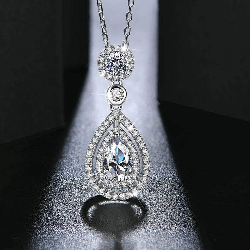 Colar Feminino de Prata 925 Diamond Drop - Ver de Prata