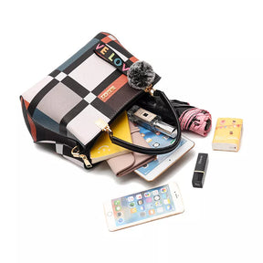 Bolsa Feminina Xadrez - Ver de Prata