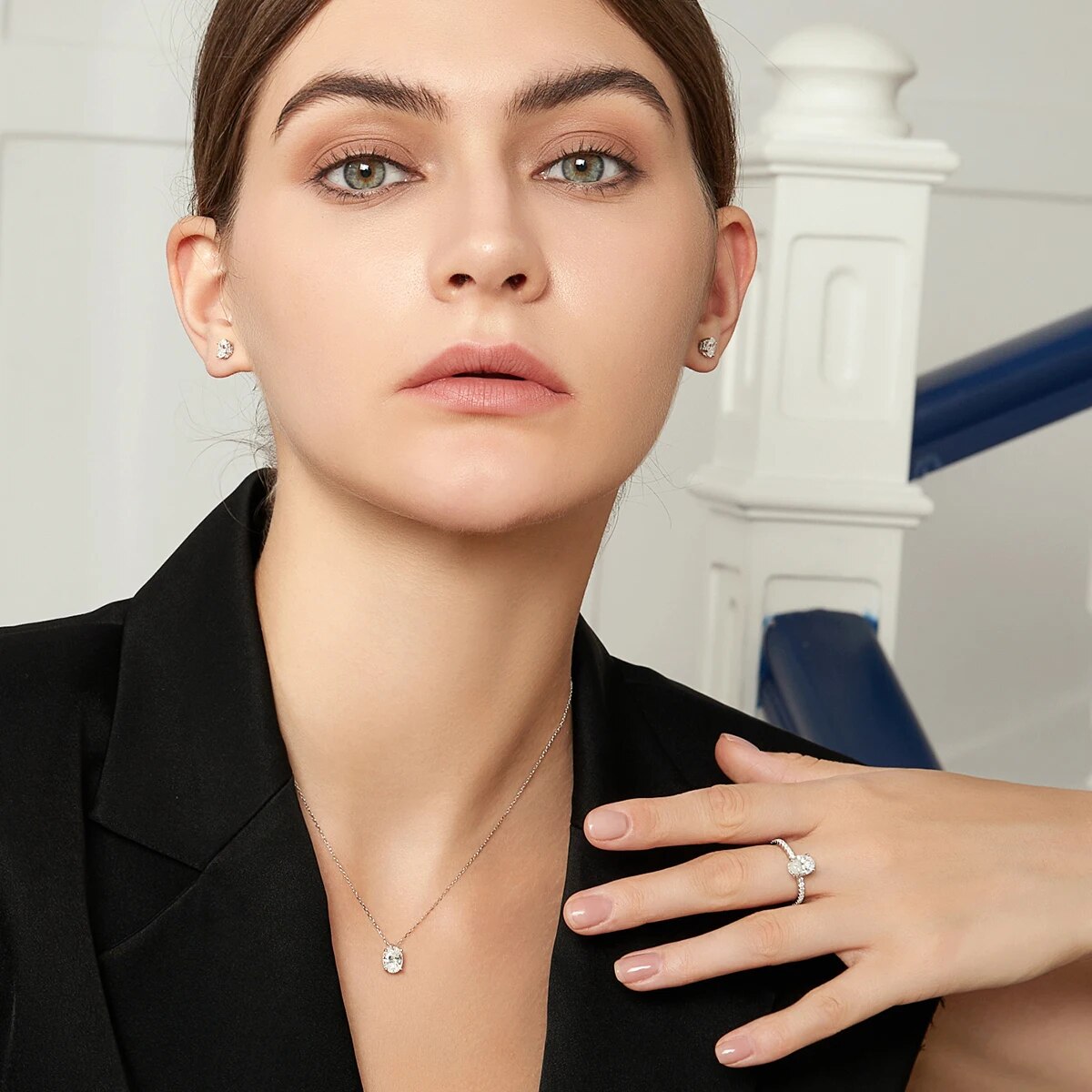 Colar de Prata Feminino Blue Diamond - Ver de Prata