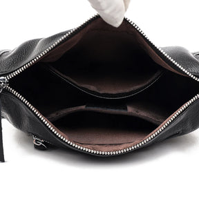 Bolsa Feminina Crossbody de Couro - Ver de Prata