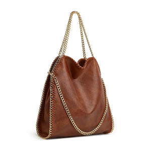 Bolsa Feminina de Couro Chain - Ver de Prata