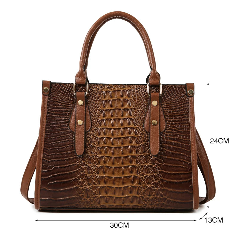 Bolsa Feminina Grande Alligator - Ver de Prata