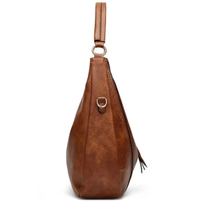 Bolsa Feminina de Couro Hobo - Ver de Prata