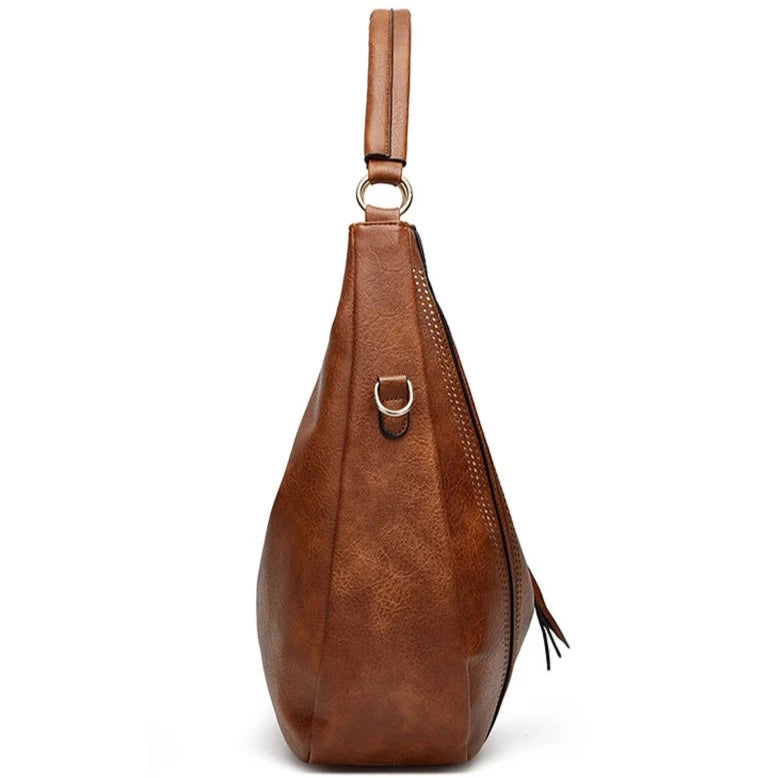 Bolsa Feminina de Couro Hobo - Ver de Prata