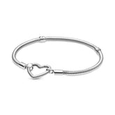 Pulseira de Prata 925 Feminina Heart