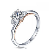 Anel Feminino de Prata com Ouro Rose 18K - Ver de Prata