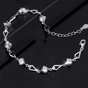 Pulseira de Prata Feminina Charm - Ver de Prata