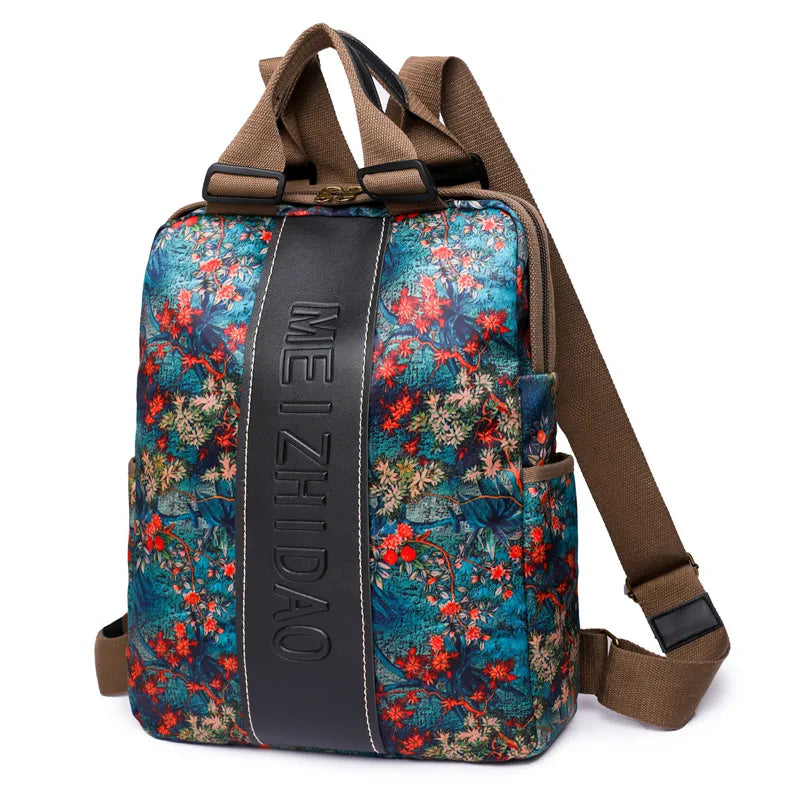 Mochila Feminina Flower À Prova D'água - Ver de Prata