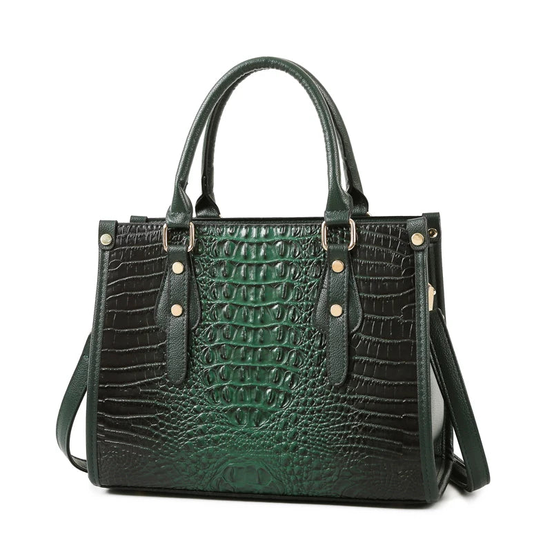 Bolsa Feminina Grande Alligator - Ver de Prata